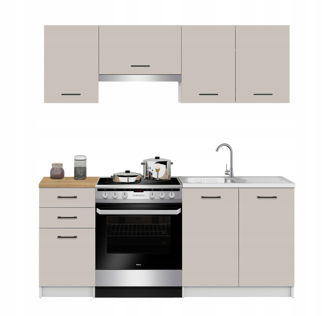 Kuchyňský nábytek Kuchyně 180 Sada skříněk Kašmír s deskou Dub Kamenný