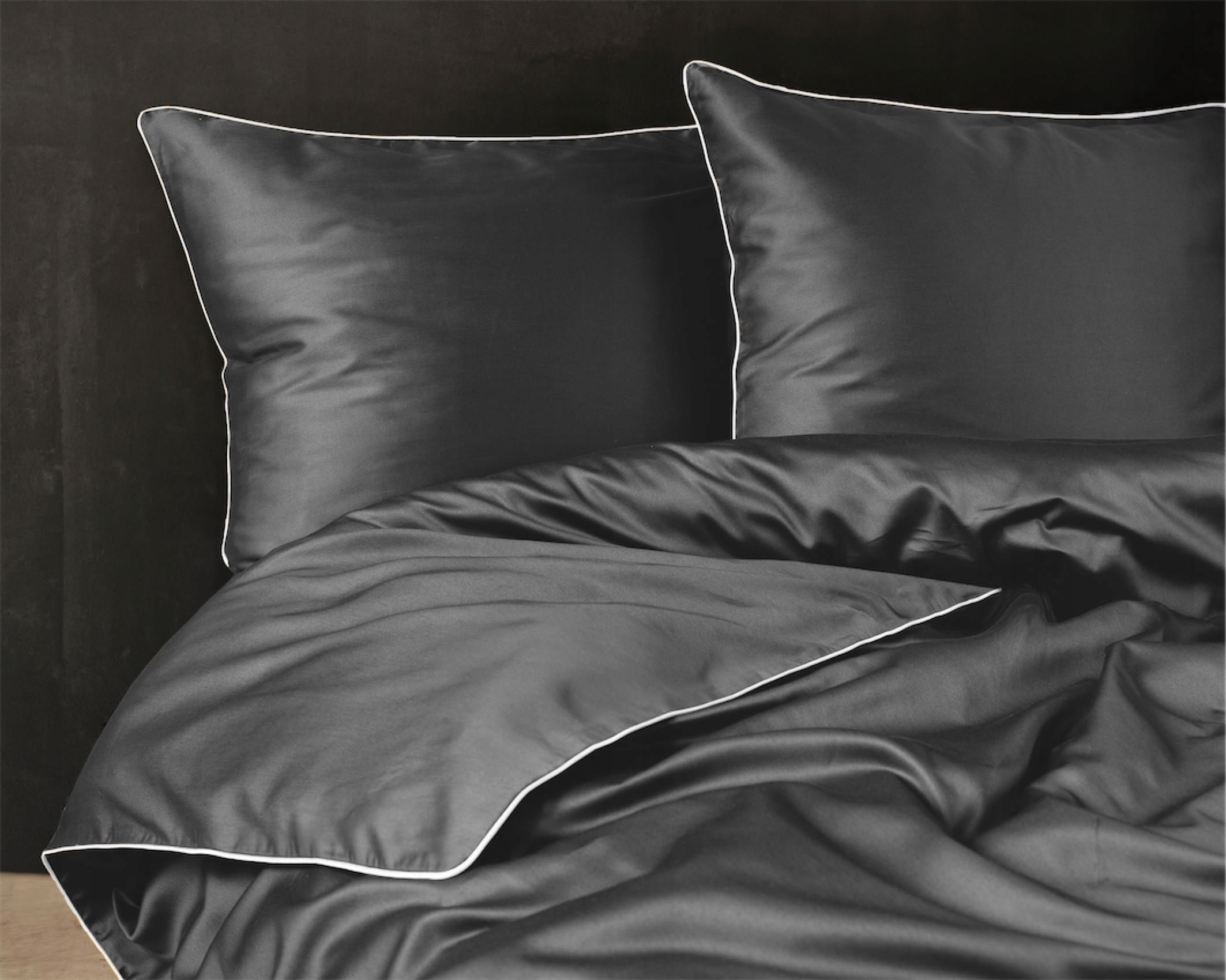 Luksusowa pościel z Makosatyny 140x200 Ciemno Szara