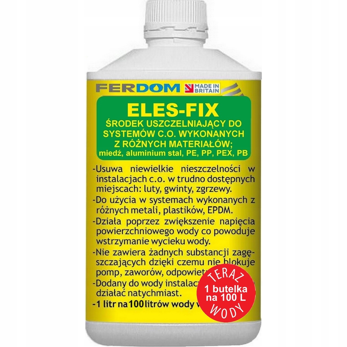 Eles-fix Ferdom Těsnící prostředek pro C.o., solární systémy apod. 1L