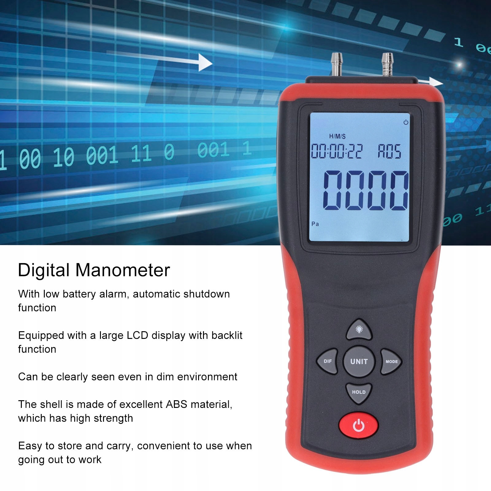 Manometr cyfrowy 12 jednostek do wyboru Kod producenta 687365