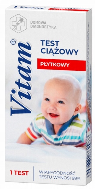 

Vitam test ciążowy płytkowy 10mlU/ml Diagnosis x1