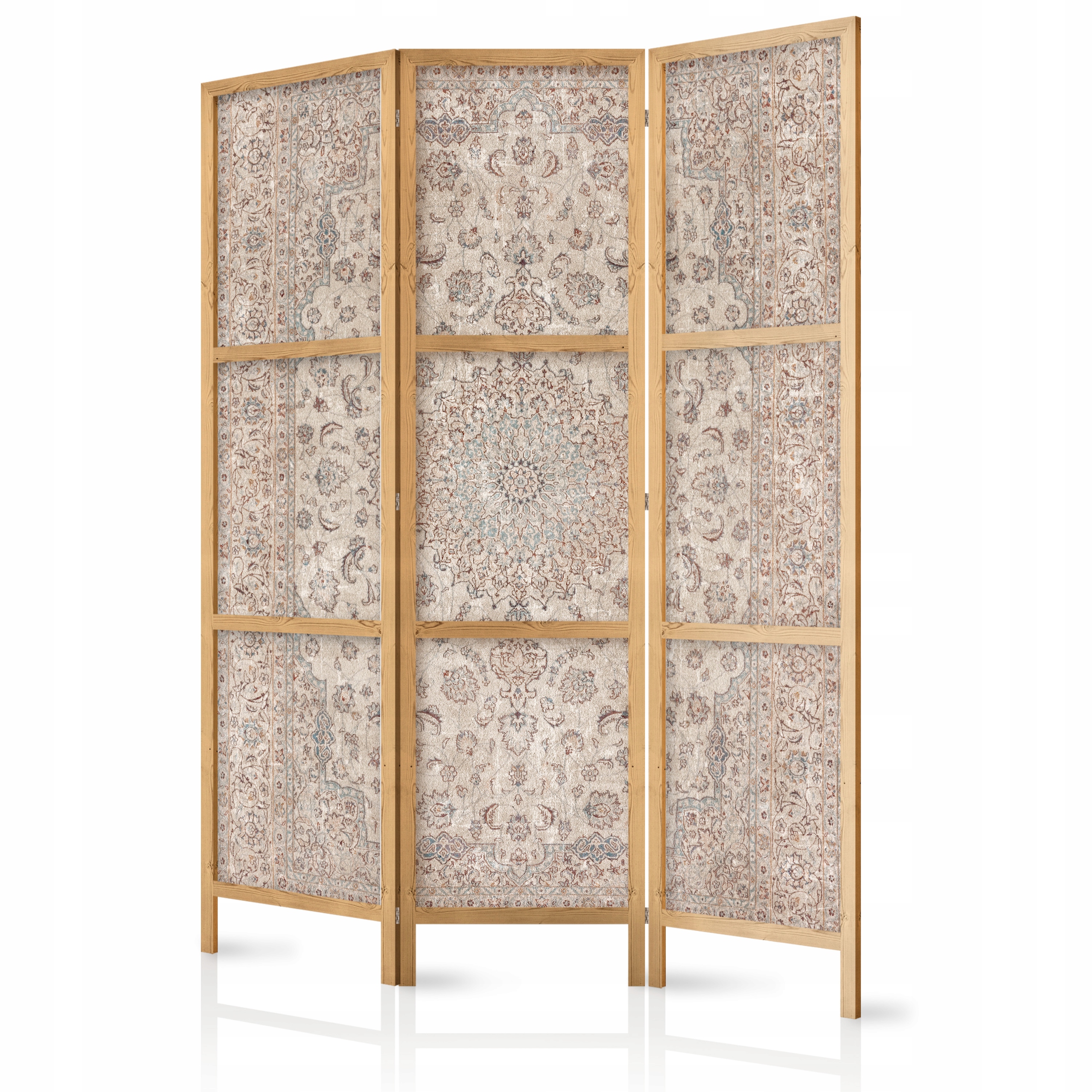 Paraván Japonský Panelový 3-DÍLNÝ Béžový Perský Koberec Styl Boho 135x172