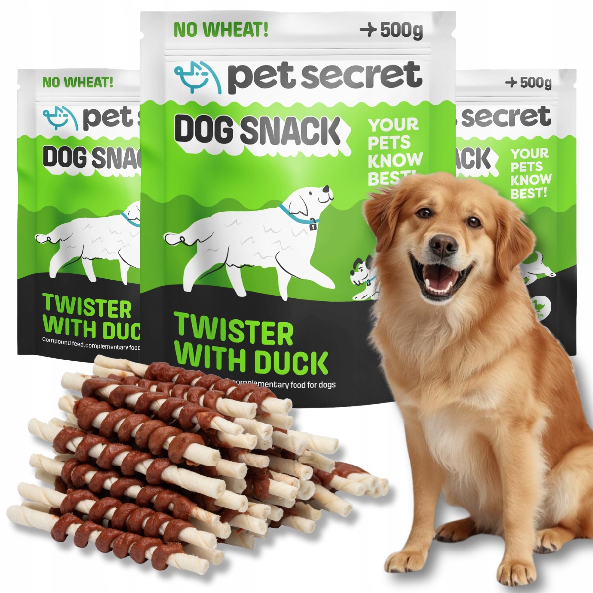 Levně Příchutě pro psa 3x500 g Hovězí Twister s kachním masem Pet Secret