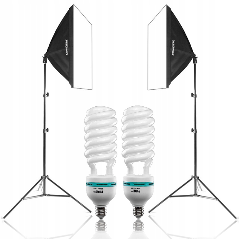 

2x Lampy Studyjne Softbox 40x40 cm 650W ciągłe św.