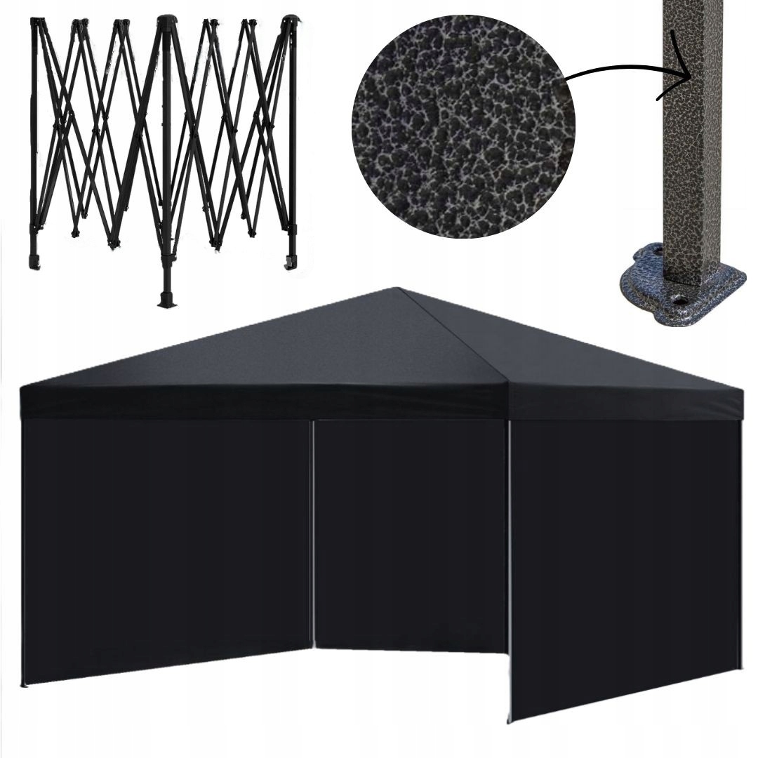 Namiot Ogrodowy Pawilon Ekspresowy Cateringowy Handlowy 3x4,5m Czarny