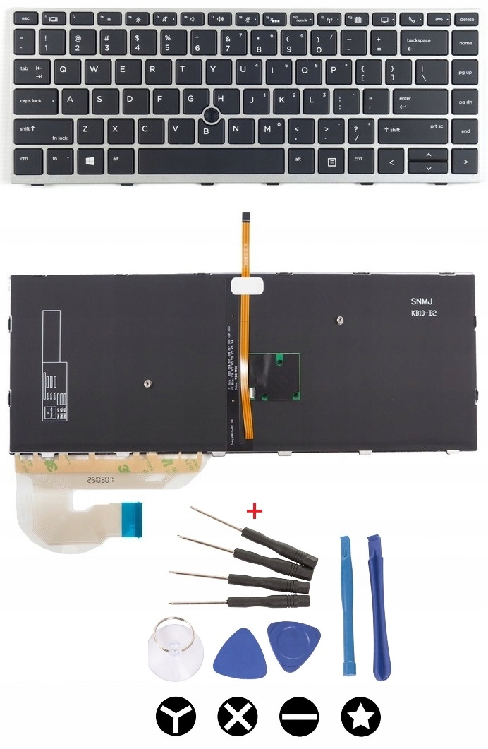 Klávesnice pro notebook Hp EliteBook 745 840 G5 G6 Sil Led Point Stick