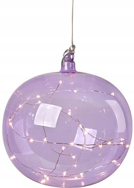 BOMBKA WISZĄCA ŚWIECĄCA BOŻONARODZENIOWA FIOLETOWA