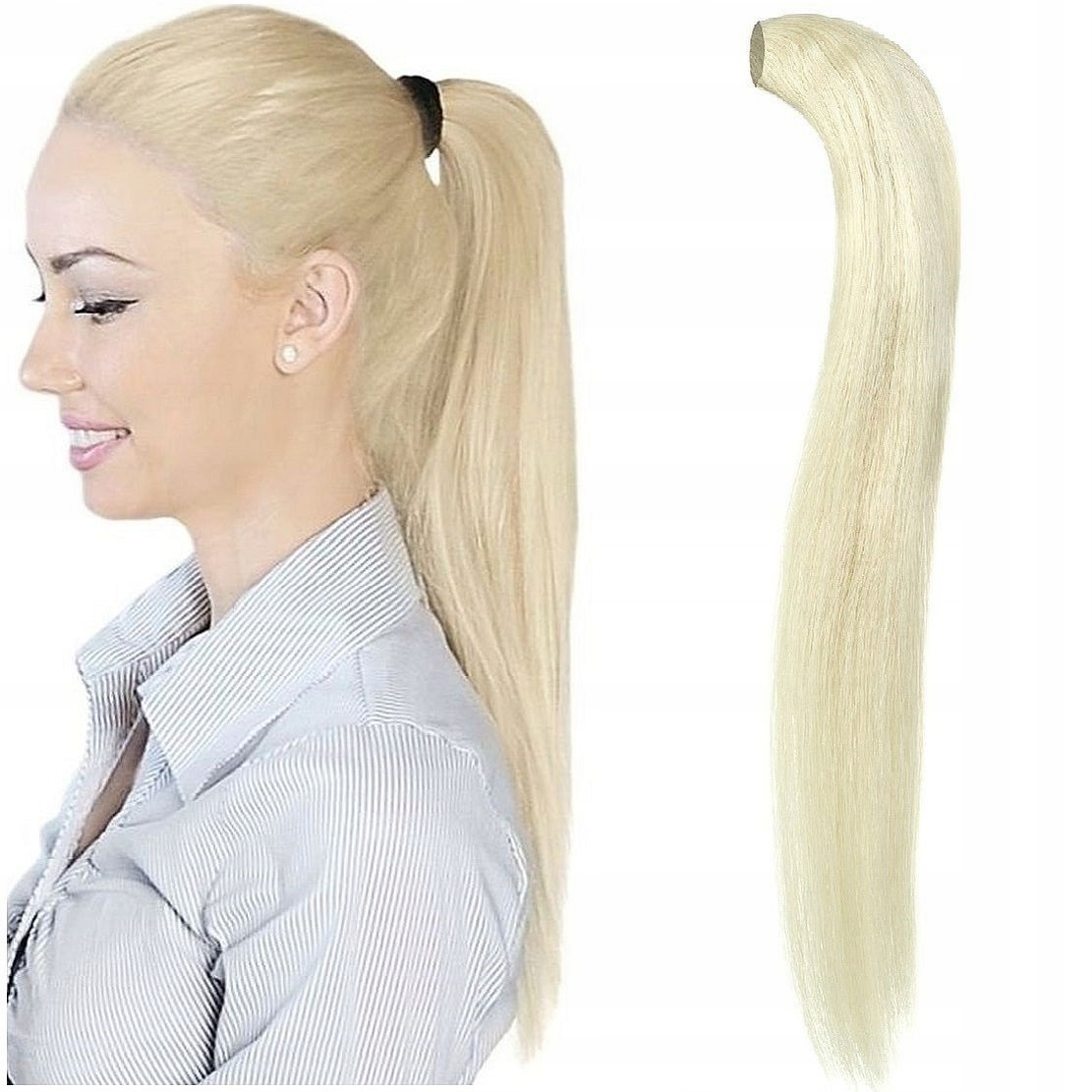 Připínací Poník 100% Přírodní Připínací Kitka Pony velmi světlý blond 613