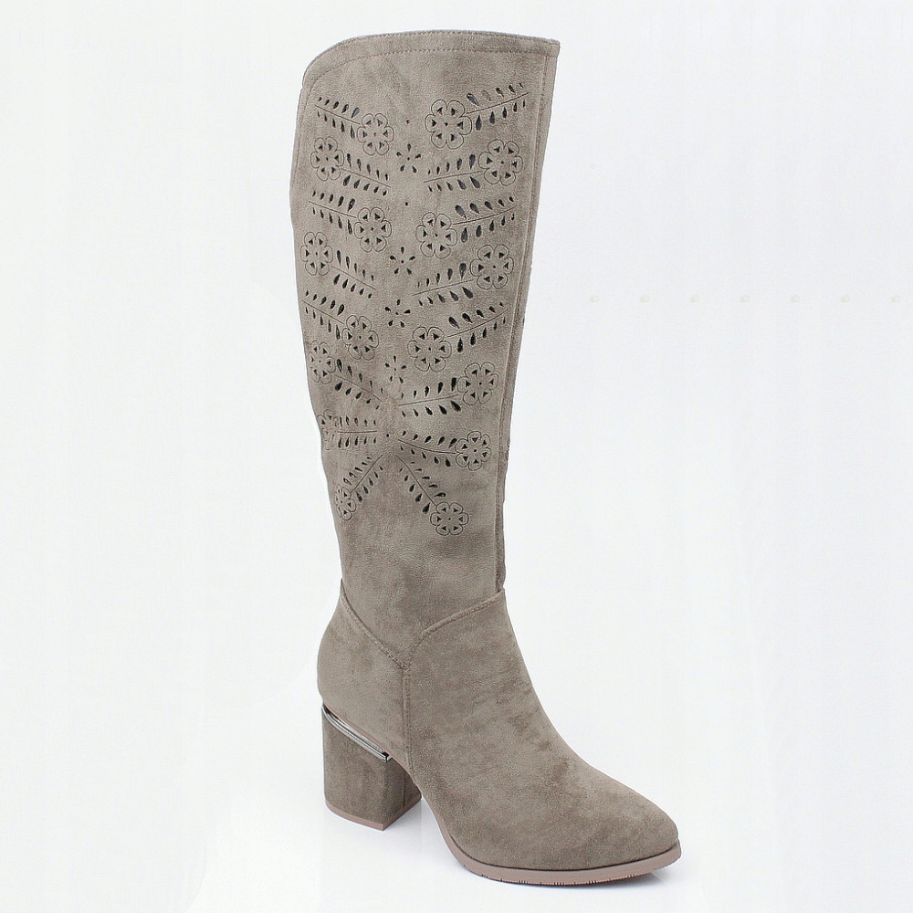 Vinceza 16443 Béžové Ažurové Kozačky vel. 36