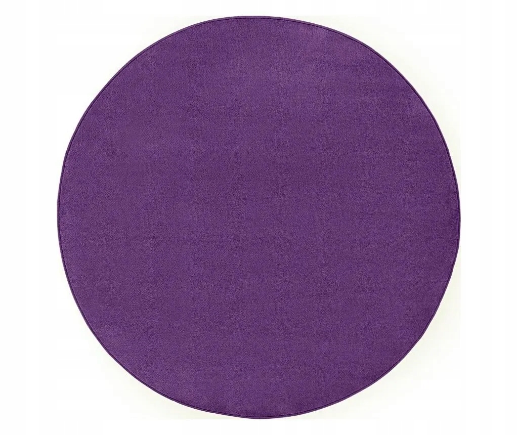 Jednofarebný okrúhly koberec do obývačky 200 cm, fialový s mäkkým vlasom