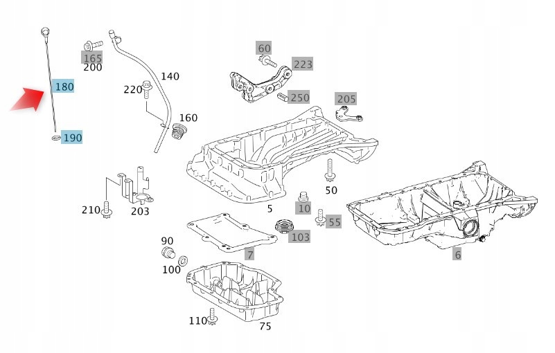 Odměrka Hladiny Oleje Mercedes S W221 M273 A273010107264