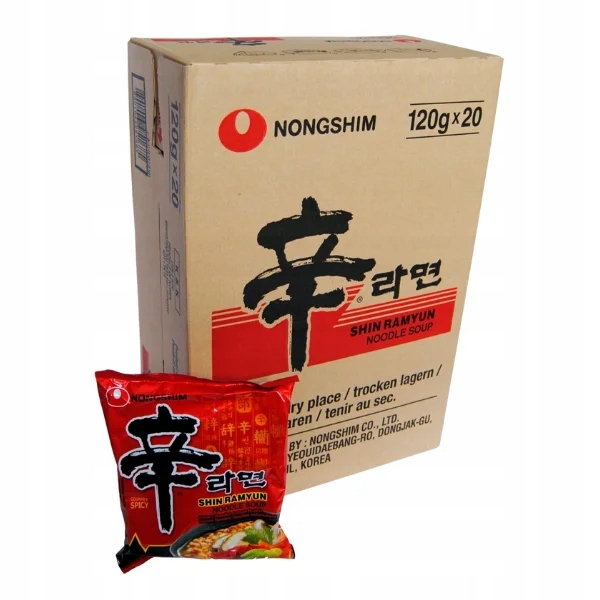 Karton zupek Shin Ramyun marki Nongshim 120gx20szt