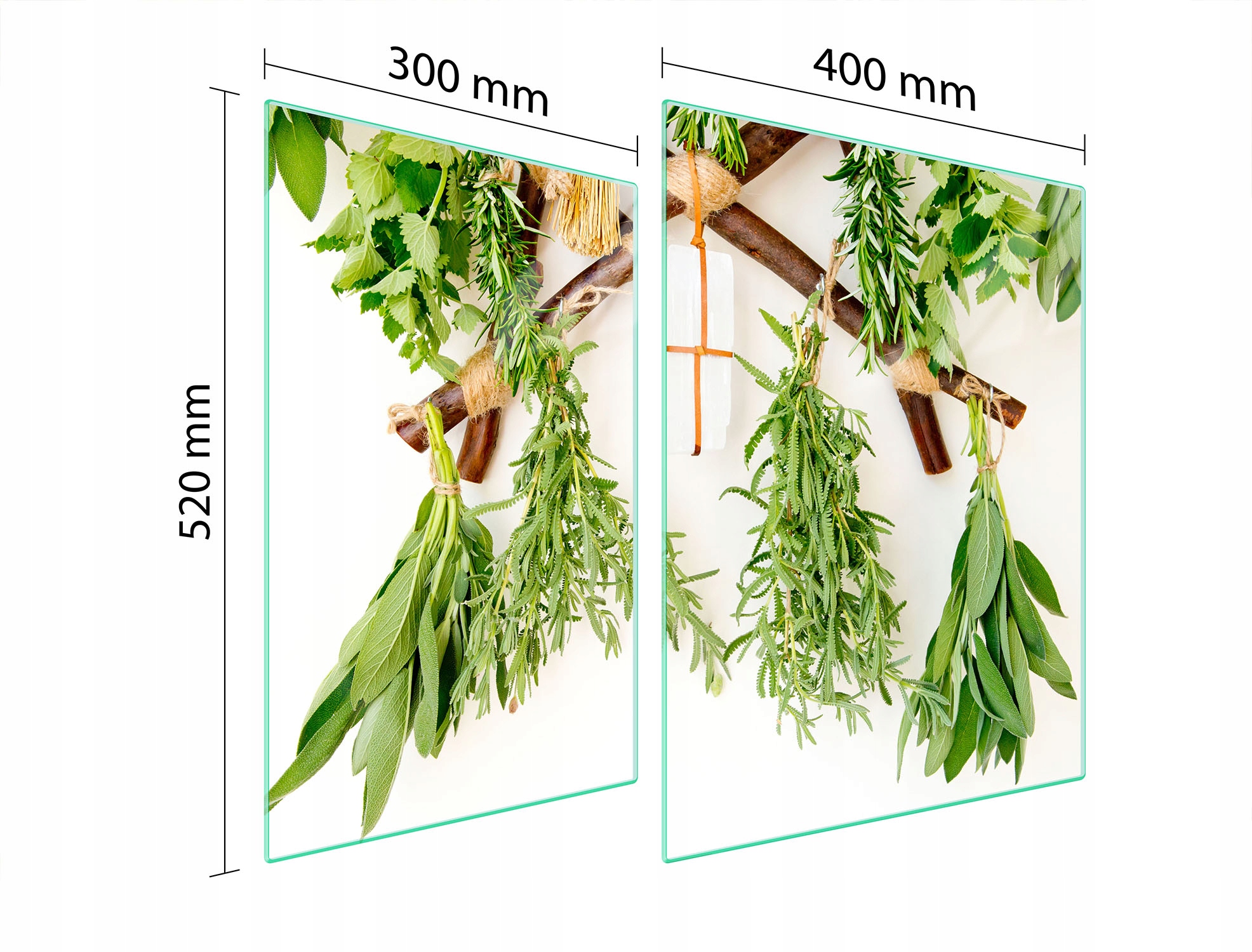 Skleněná Ochranná Deska Na Sporák 70x52 Bylinky Tvrzené Sklo