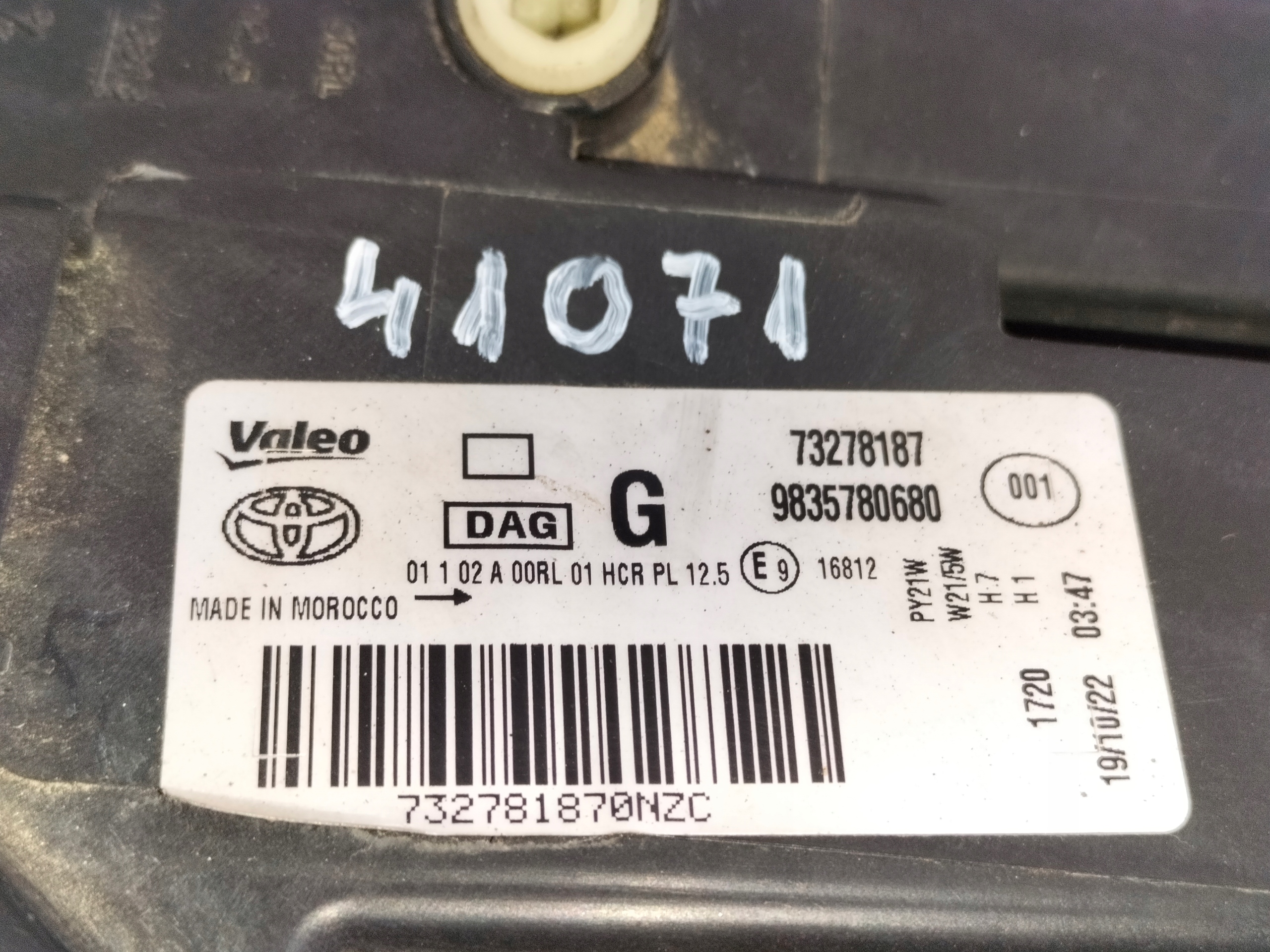 light front reflektor left TOYOTA PROACE CITY 19