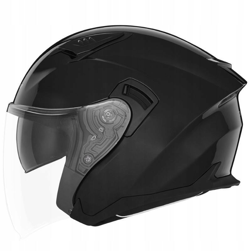 Motocyklová Prilba Nox Otvorená Je S Blendou N130 Solid Čierny Lesk M