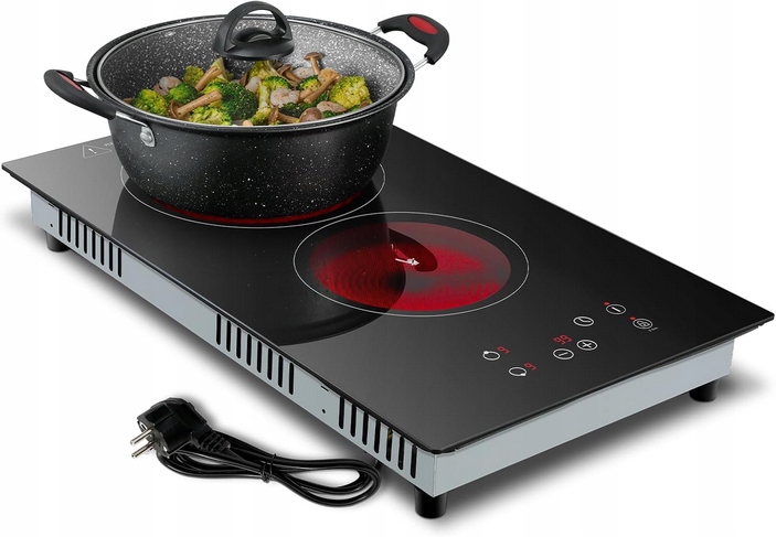 Płyta ceramiczna 2-palnikowa przenośna, sterowanie dotykowe, 3000 W