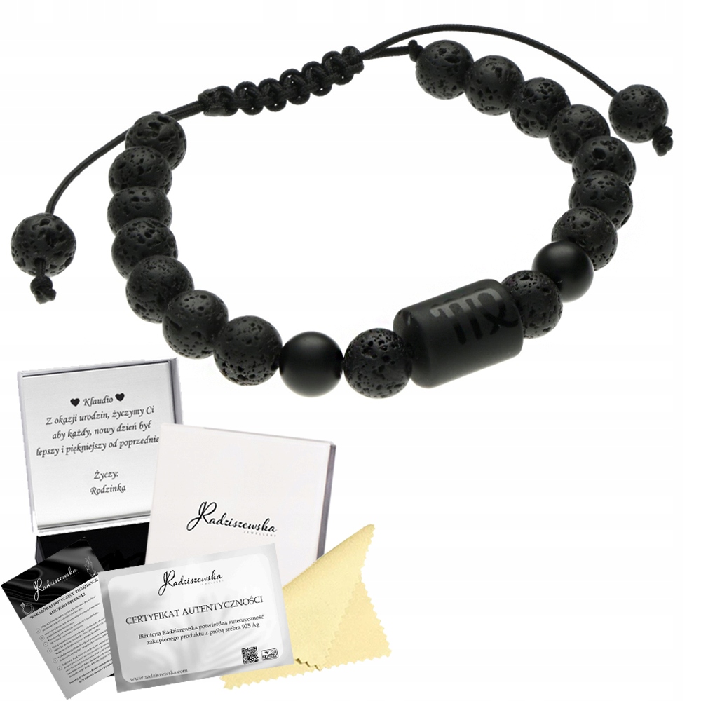 Pánský Náramek se znamením zvěrokruhu z přírodních kamenů Valentýna