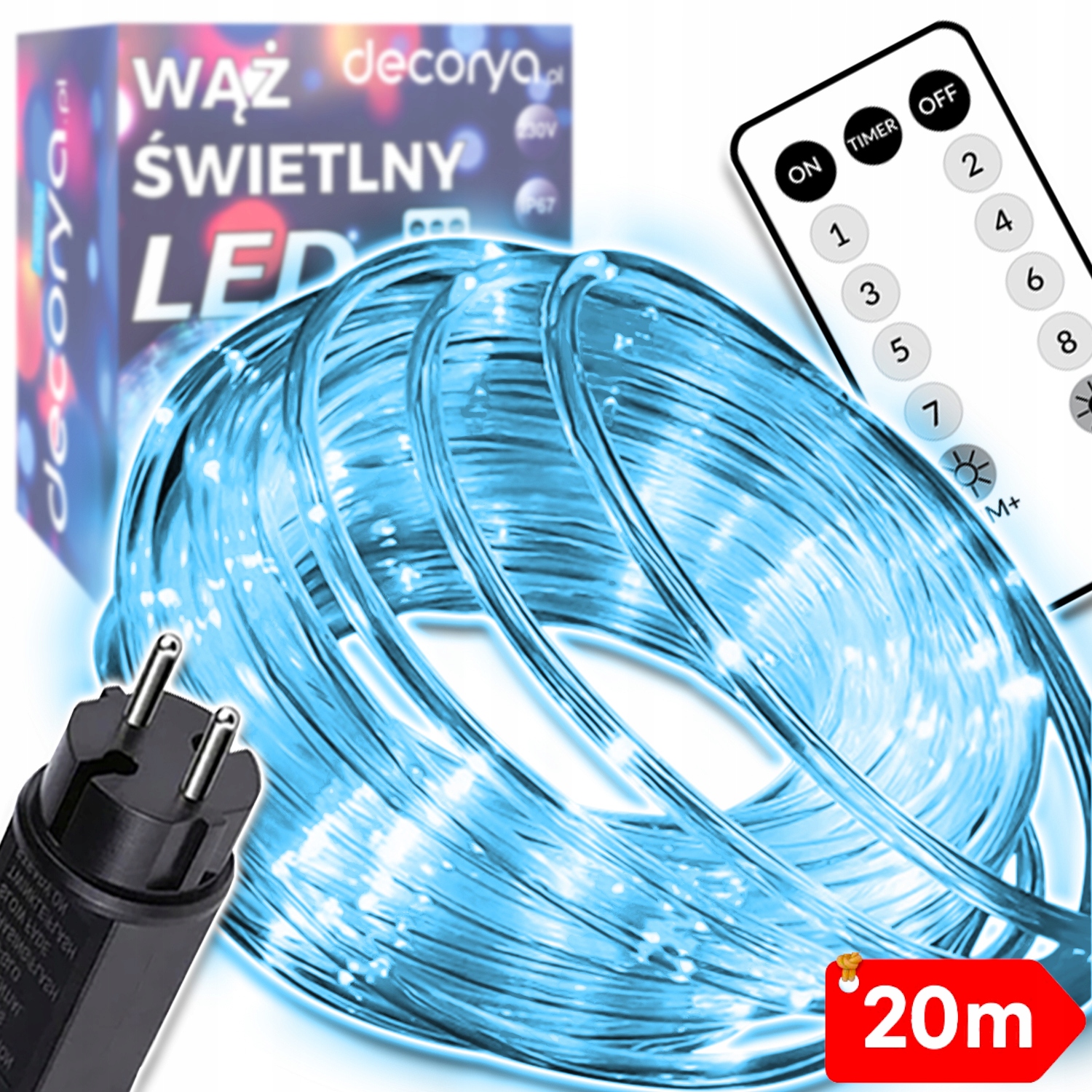 Voděodolná Led Světelná Hadička IP67 20 M, Silná, Značková Venkovní Girlanda