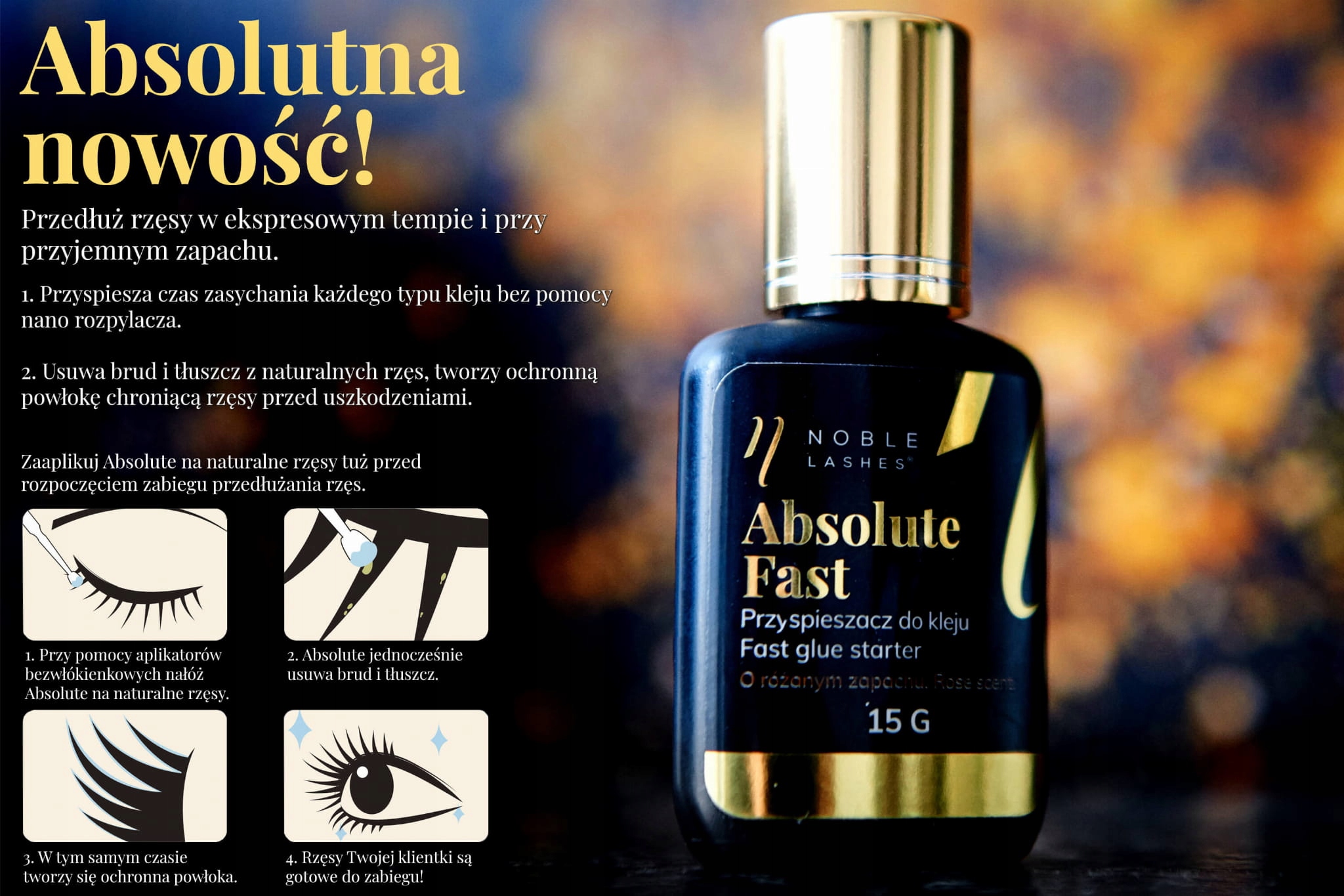 Noble Lashes przyspieszacz kleju do rzęs Absolute Fast EAN (GTIN) 5903818991957