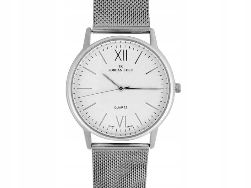 Stříbrné dámské hodinky na širokém mesh náramku s elegantním ocelovým vzorem