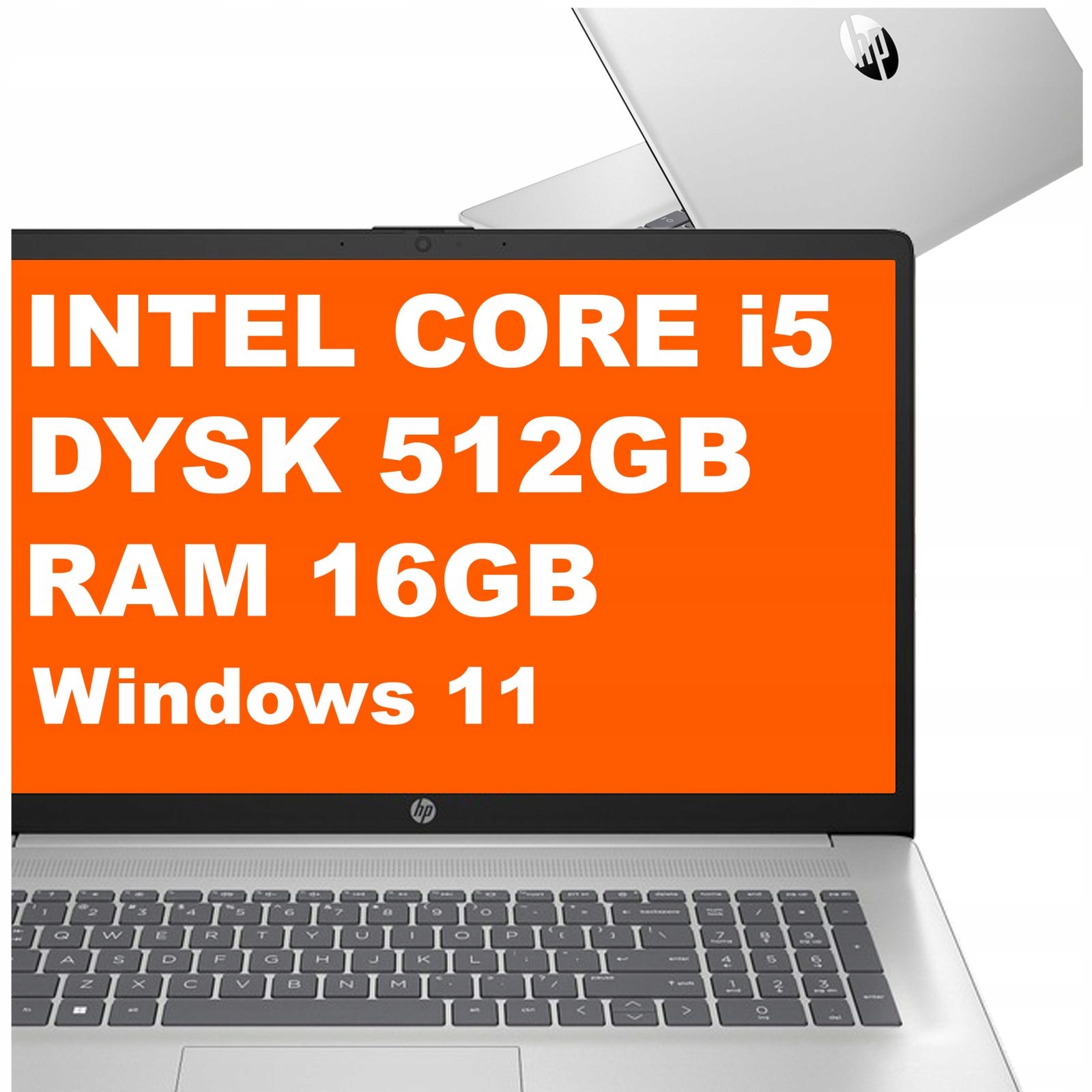 Notebook Hp 17-cn Intel i5 16GB 512GB Iris Xe FullHD Win 11 Stříbrný