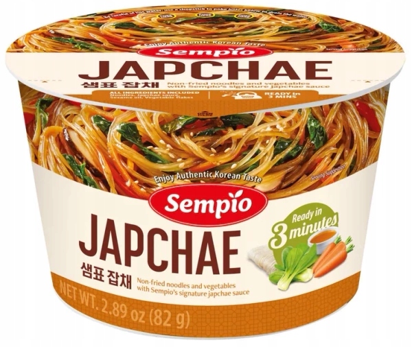 Levně 3x Instantní jídlo s bramborovými těstovinami Japchae Cup 82 g Sempio