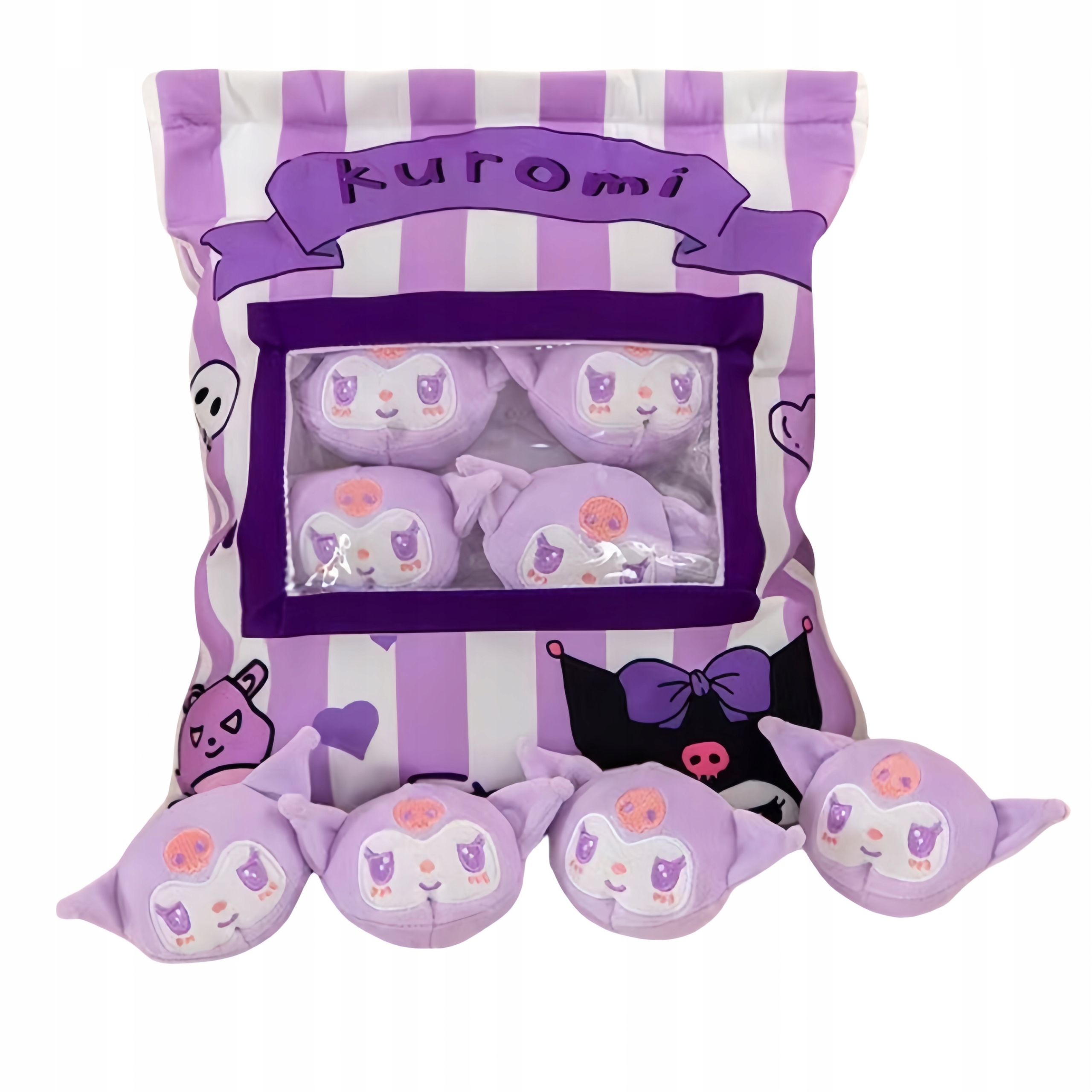 SANRIO PÁRNA KABALAFIGURÁKKAL, LILA PLÜSS AJÁNDÉK