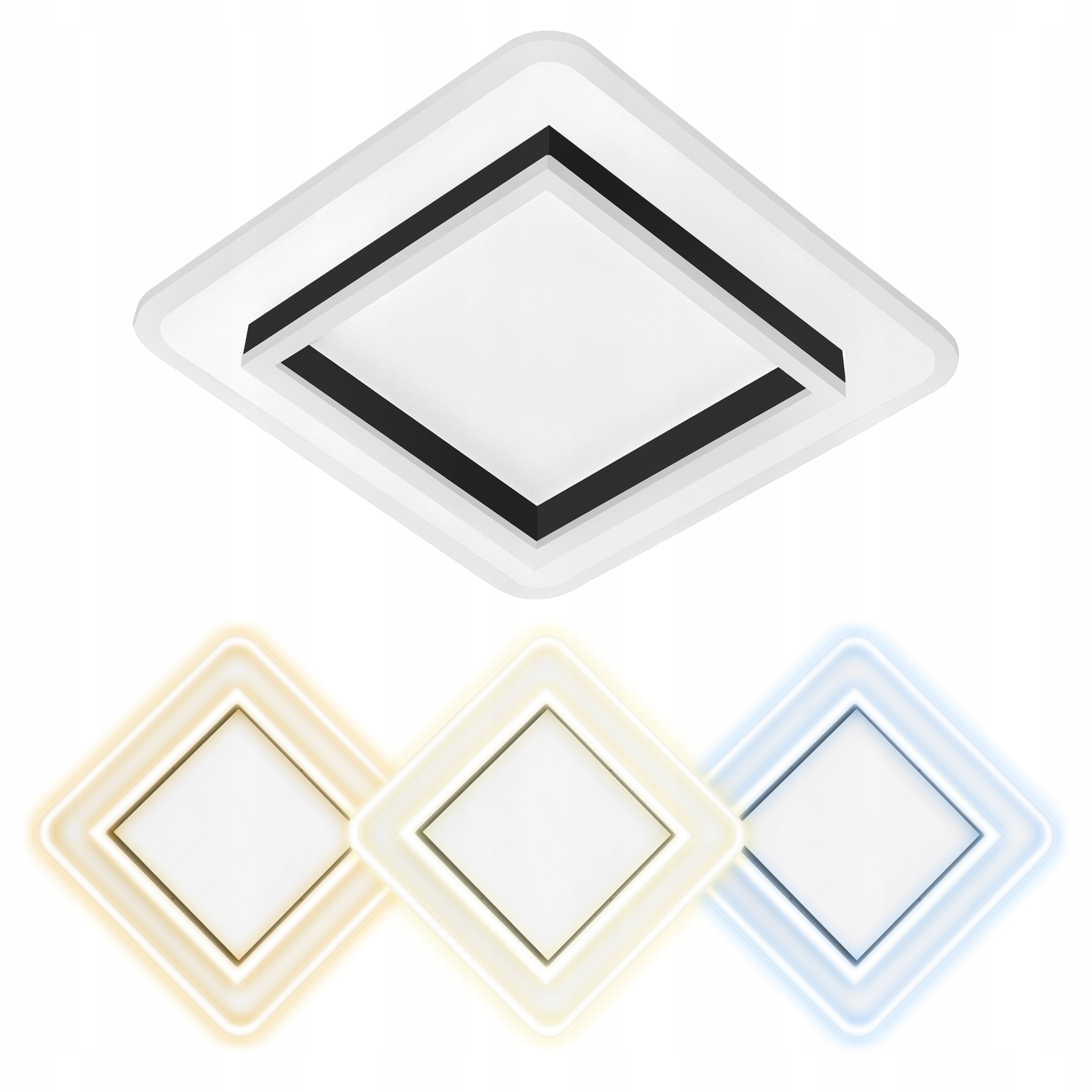 Lampa żyrandol panel sufitowy Led Natynkowy Kwadrat 46W 3800lm 3 Barwy Cct