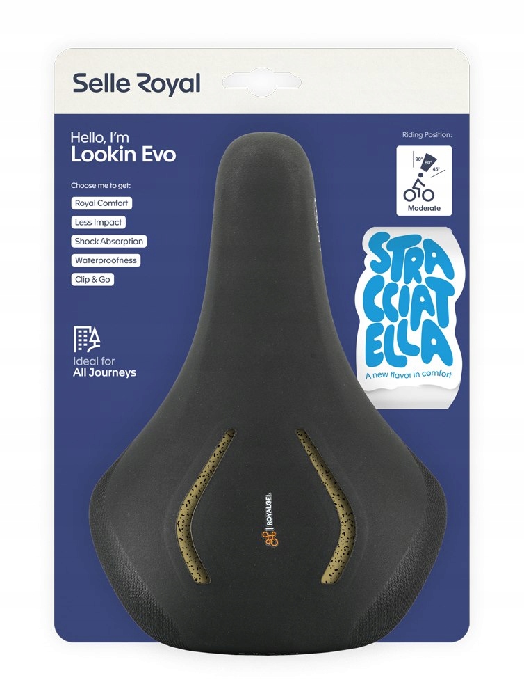 Siodło Selleroyal Lookin Evo Moderate 60st. Stracciatella żelowe, unisex