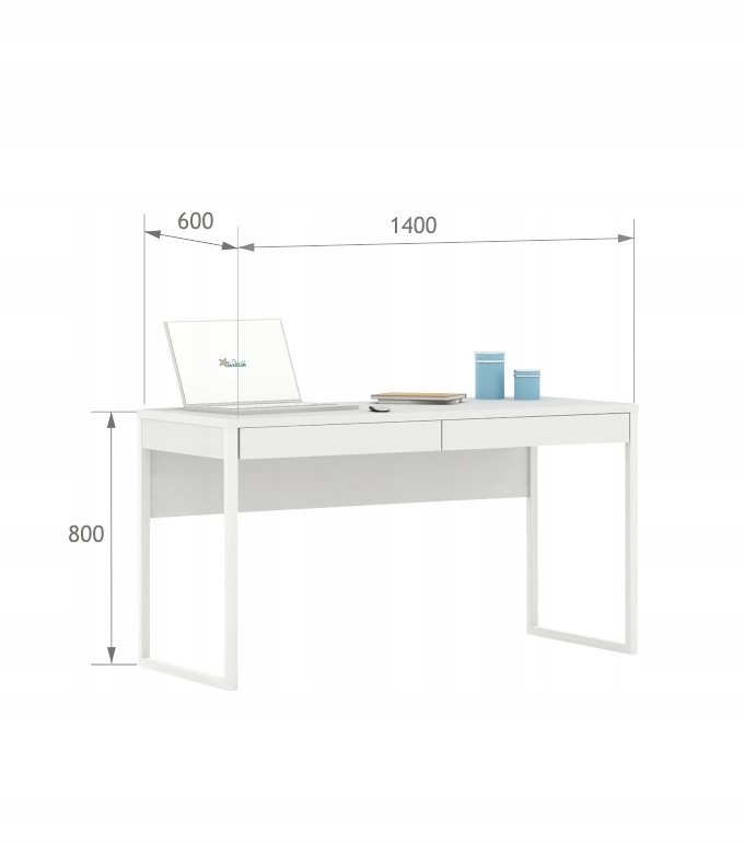 Biurko 140 cm metalowe nogi
