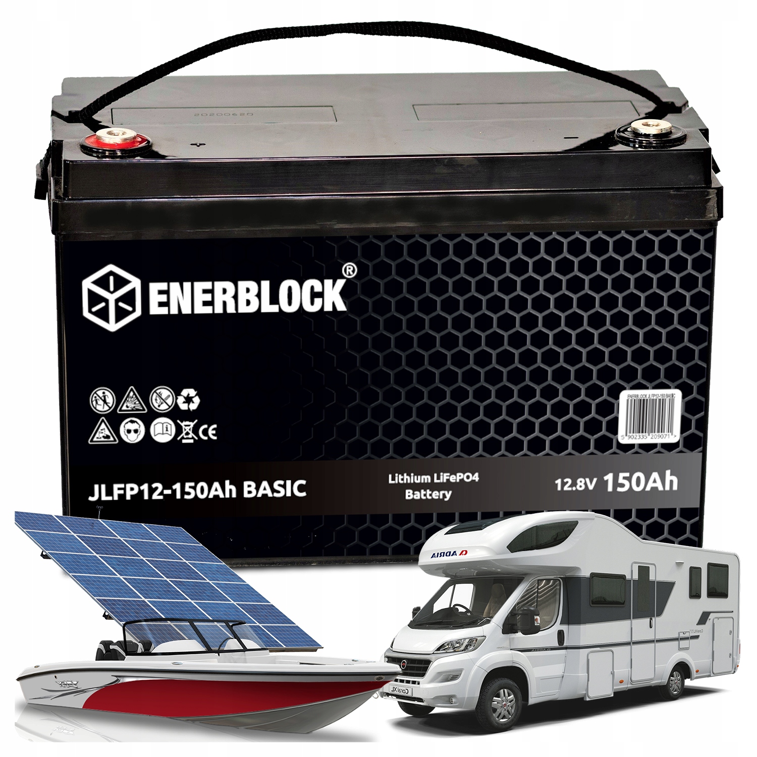 LiFePO4 150Ah Akumulator Litowy Do Ups Kampera Fotowoltaiki Łodzi 12V Bms