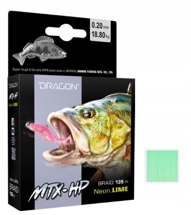 Plecionka Dragon Mtx-hp NeonLIME Momoi 135m 0,06mm