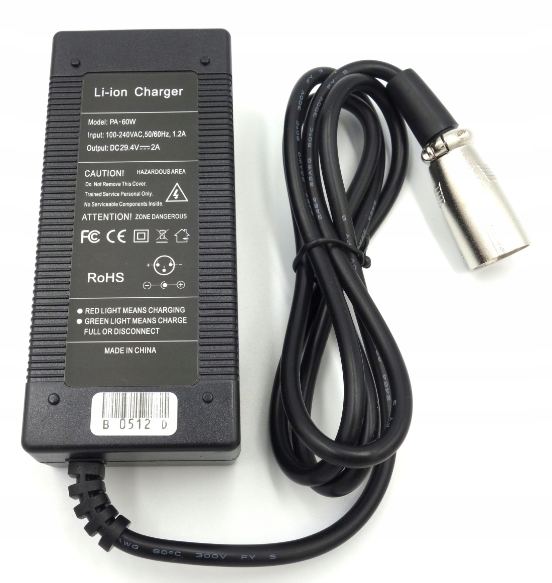 ŁADOWARKA DO ROWERU ELEKTRYCZNEGO do akumulatora 24V (29,4V) WTYK 3PIN Rozmiar ramy brak informacji