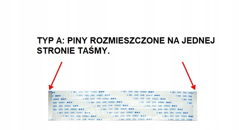 TAŚMA FFC FPC 30PIN RASTER 1.0MM 60CM TYP A Rodzaj taśmy inna