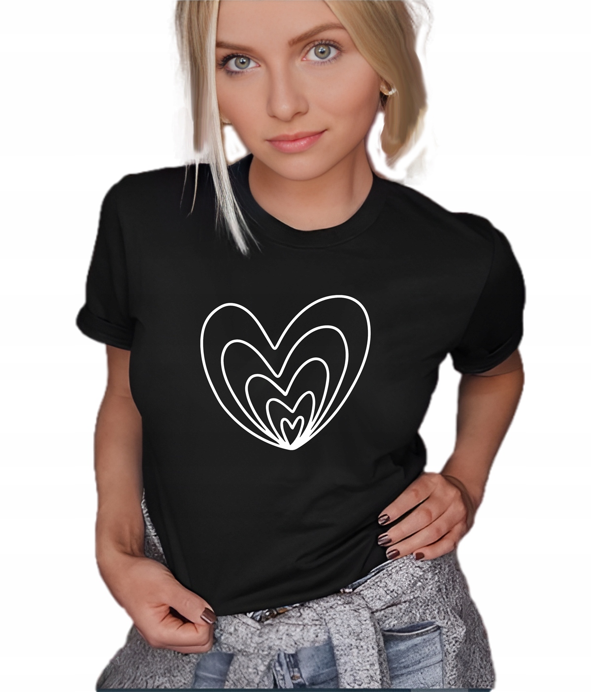 

Koszulka damska T-shirt z nadrukiem Serce M