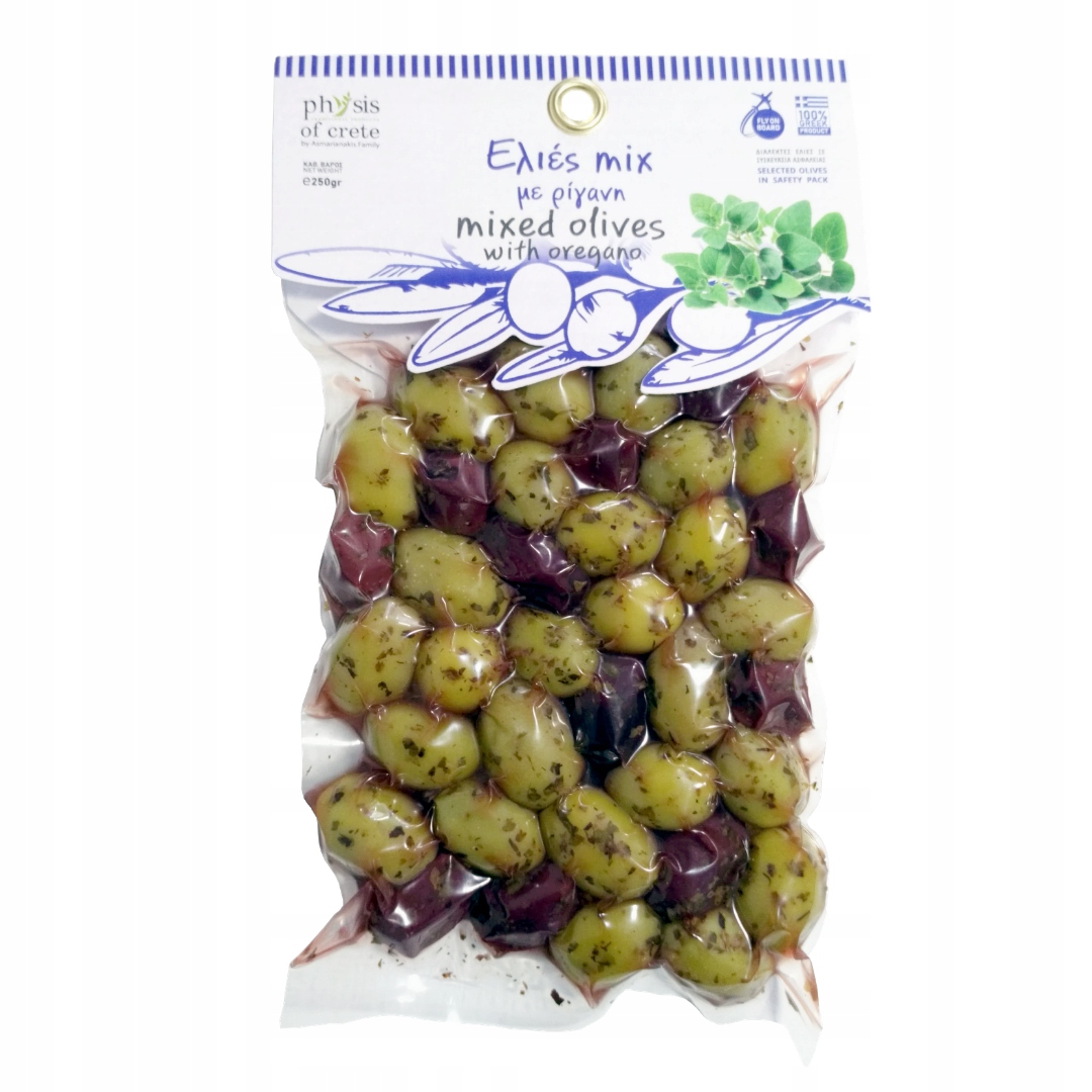 

Greckie oliwki mix niedrylowane z oregano 250g