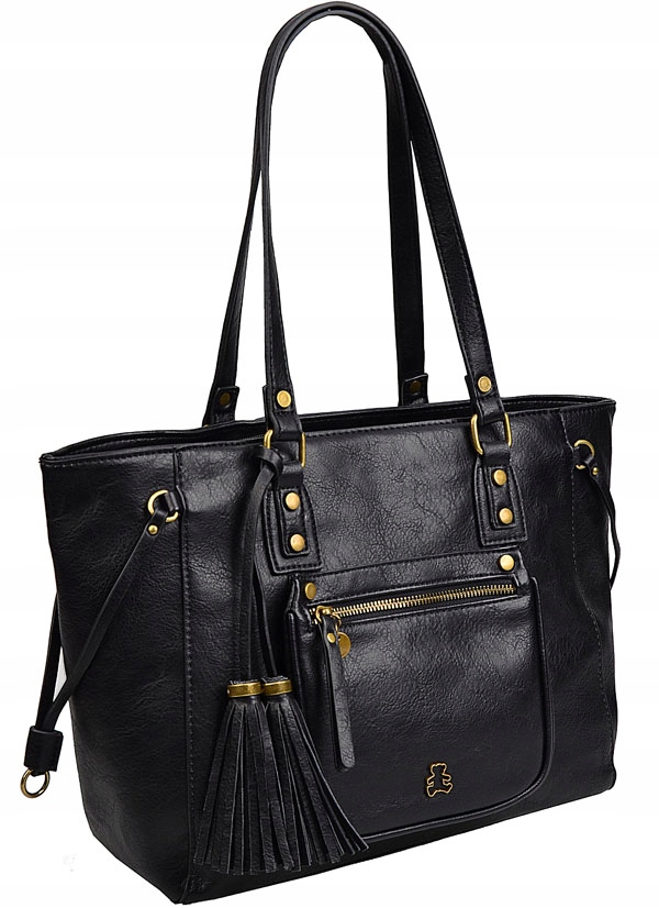 LuluCastagnette Torebka damska Na ramię shopper PASEK A4 KIESZONKI Marka Lulu Castagnette