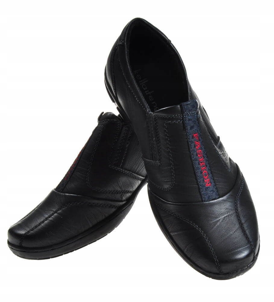 Chłopięce półbuty Wsuwane czarne mokasyny 4310 34 Marka Inna marka