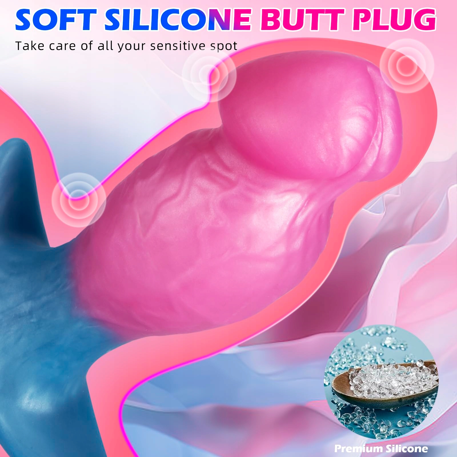LARGE SILIKON Duży Korek Analny Realistyczny Dildo Miękki Trener Analny — miniatura 4