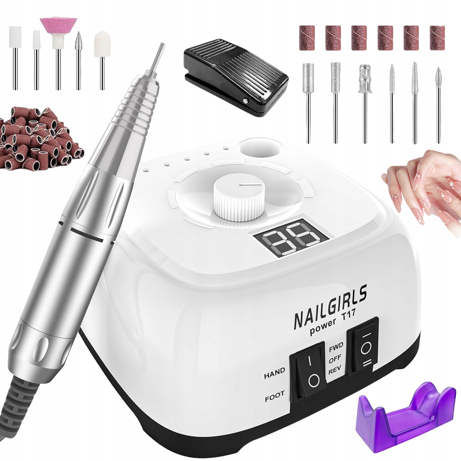 Bruska Na Manikúru Nehtů S Nastavitelnou Rychlostí A Pedálem