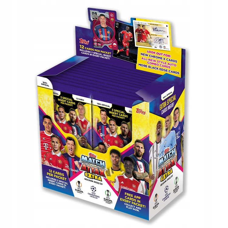 Topps Match Attax Champions League Extra 2022 2023 Box 288 Kart Piłkarskich