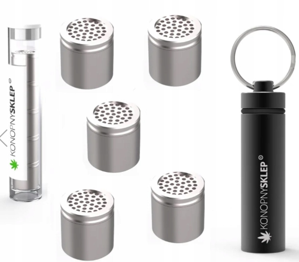 Tinymight Capsule Caddy pojemnik+5 kapsułek stal nierdzewna klasy medycznej