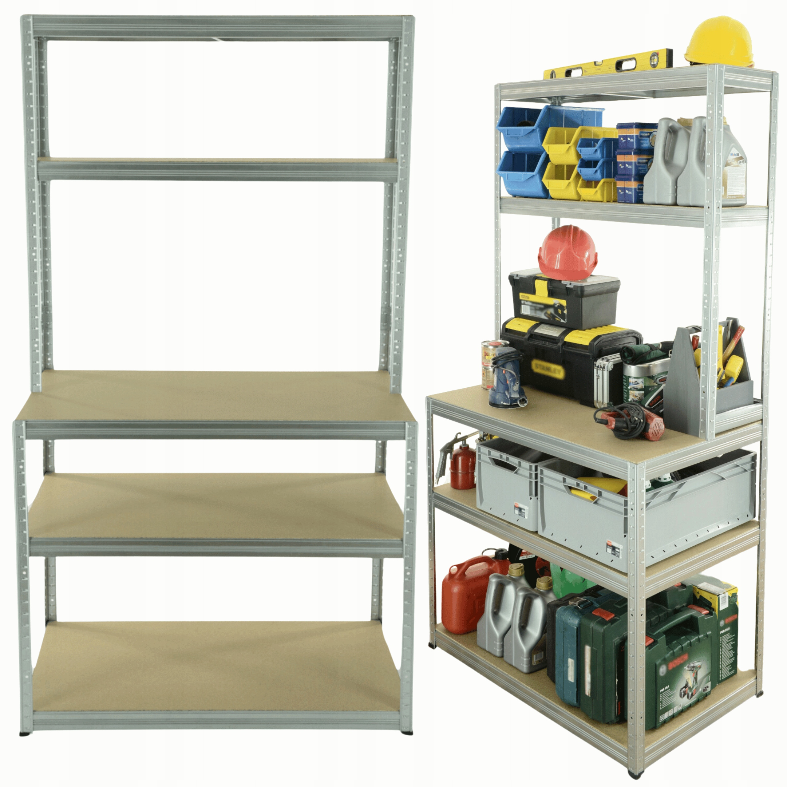 Dielenský regál kovový pracovný stôl 196x120x60 nosnosť 275 kg Hdf police