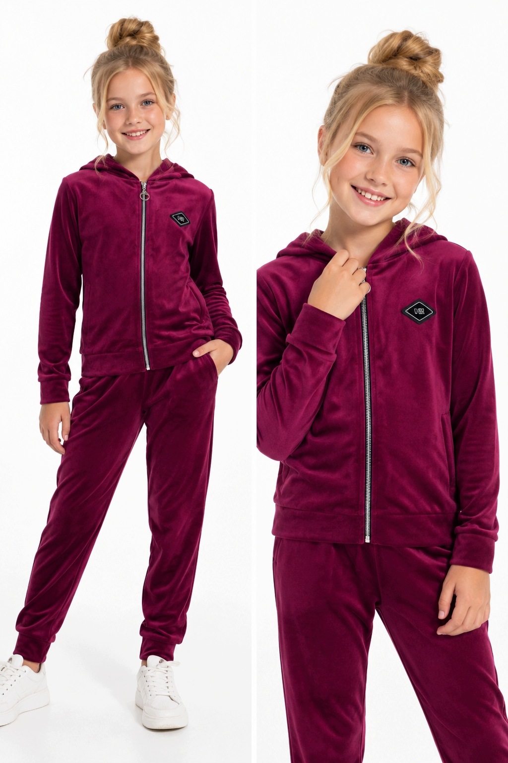 Dres Welurowy Dla Dziewczynki 146 Sportowy bluza spodnie Komplet zestaw