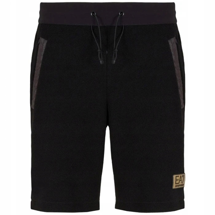 Emporio Armani EA7 Teplákovka Černé Pánské Kraťasy Bavlněné šortky Logo r.XL