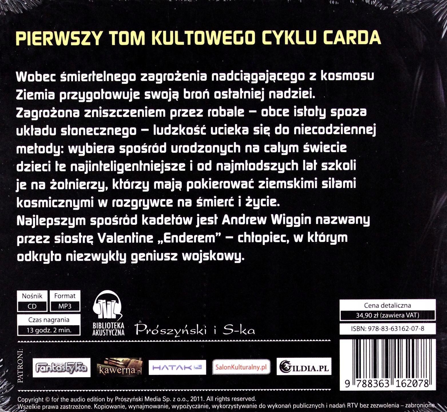 GRA ENDERA - Orson Scott Card [AUDIOBOOK] [CD-MP3] Stan opakowania oryginalne