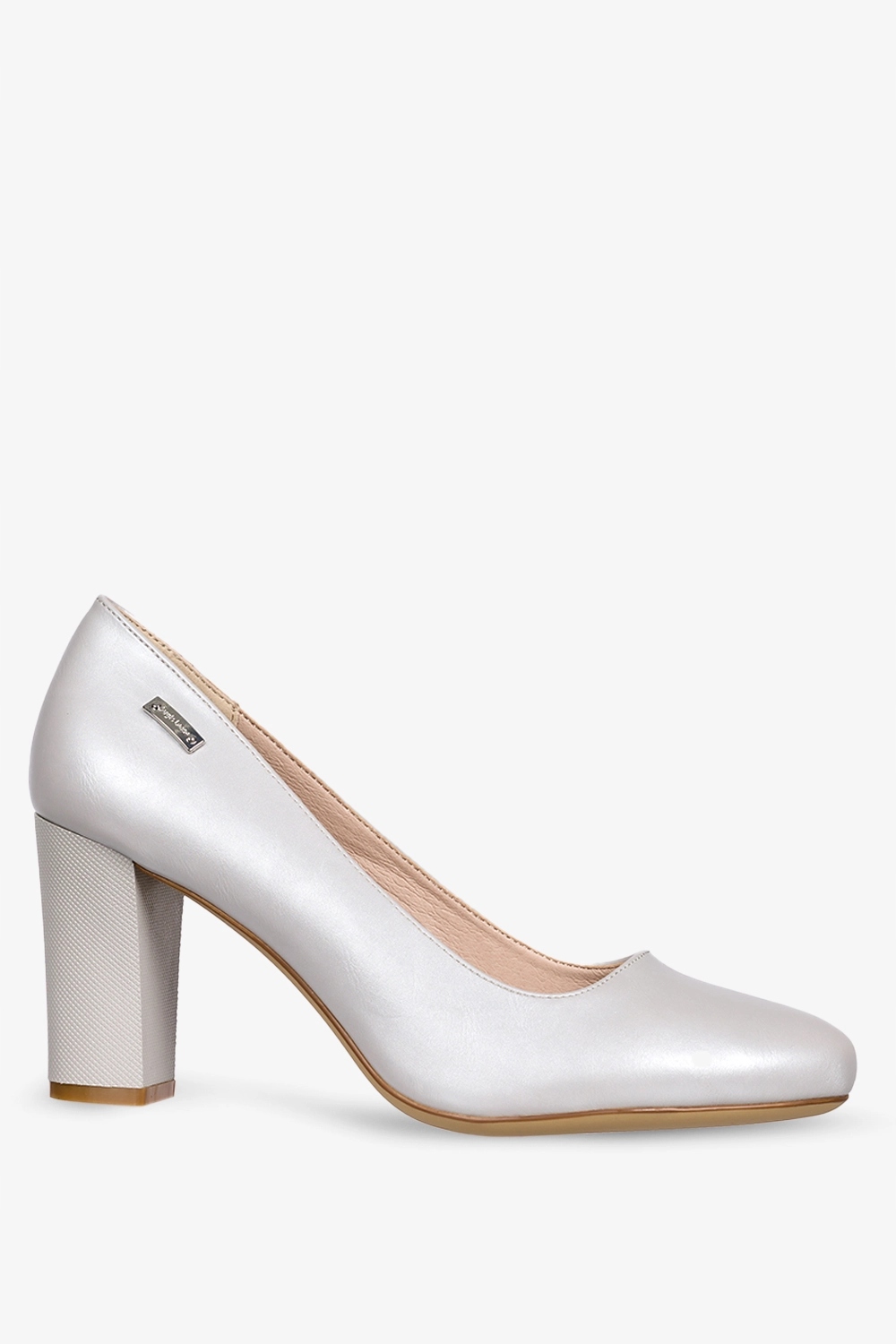 CZÓŁENKA DAMSKIE NA OZDOBNYM OBCASIE SŁUPKU PERŁOWE SKÓRZANA WKŁADKA r 40 Stan opakowania oryginalne