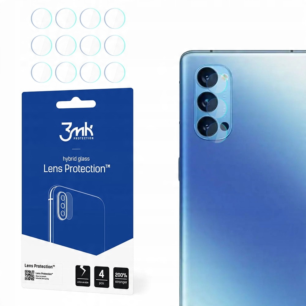 

Szkło hybrydowe na aparat 4x do Oppo Reno 4 - 3mk