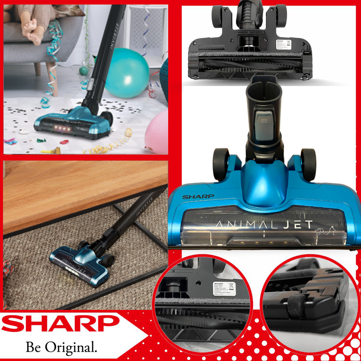 Odkurzacz bezprzewodowy SHARP SA-VP3501AQ 4w1 AKU BEZPRZEWODOWY + ebook Zasilanie akumulatorowe