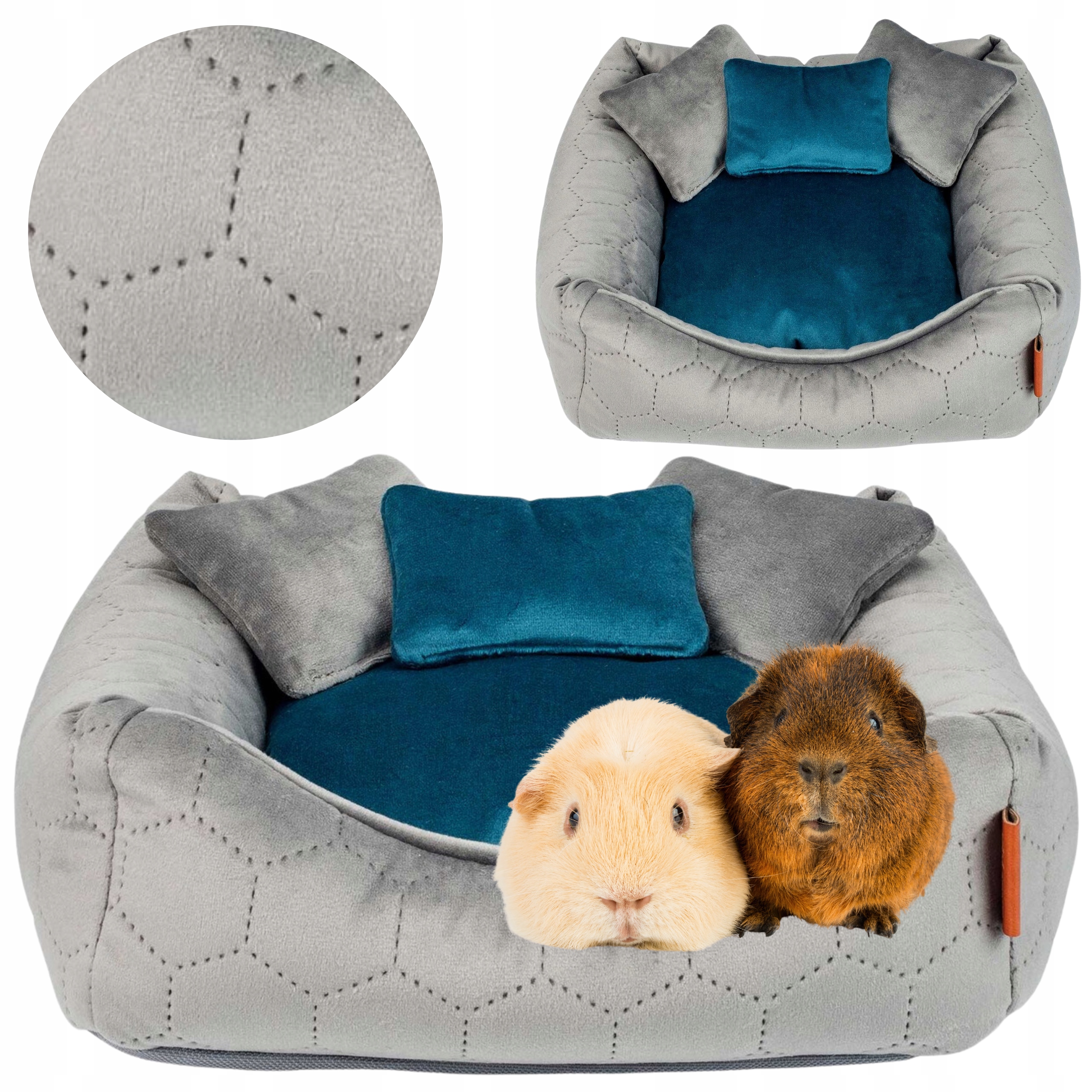 Pelíšek Potah Pohovka s polštářky pro králíčka a krysu Fretku 28x28 cm